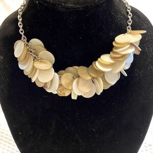 Cream White Cascading Shell Necklace
